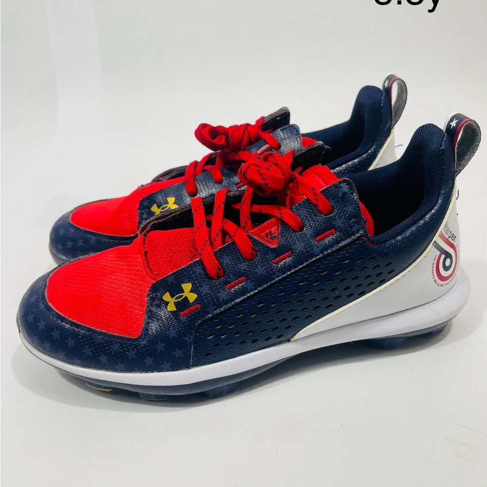 Under Armour Harper 7 Mid USA RM Jr Youth Boys Baseball Cleats Shoes (size 5.5Y) - Picture 5 of 5